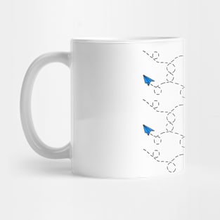 Pink and Blue Paper Planes Mug